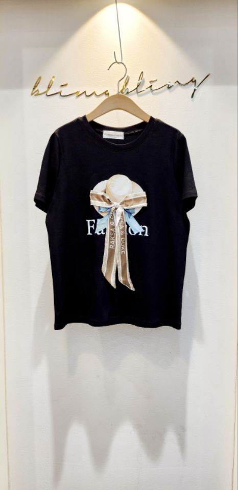 RICO東大門代購女士新品人氣熱賣時尚25春夏推薦真品職業T恤bling bling/RICOT恤圖色2