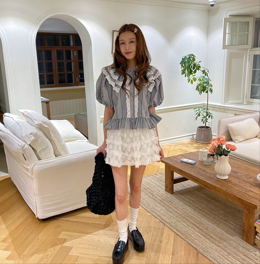 BOUTIQUE-L韓國代購女士新款人氣時尚休閑真品推薦25春夏短裙BOUTIQUE-L短裙