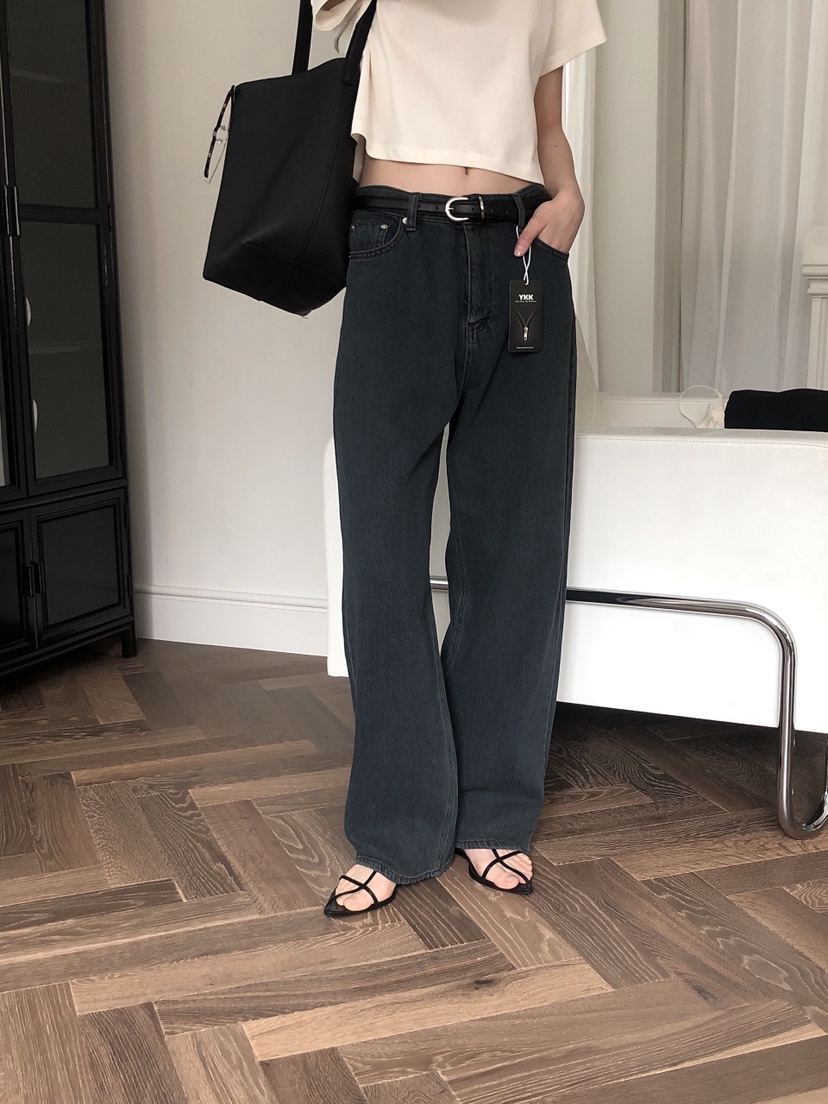 LE BUTTER韓國代購女裝新品人氣休閑熱賣25春夏職業牛仔褲LE BUTTER牛仔褲