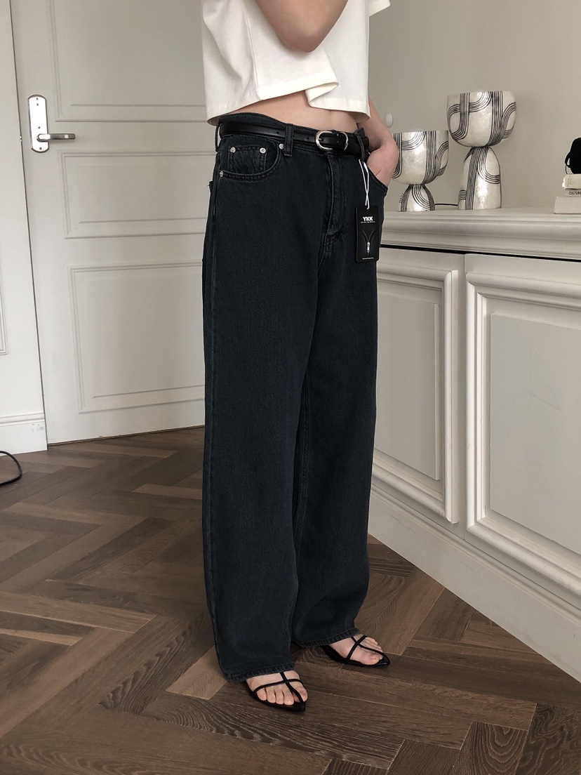 LE BUTTER韓國代購女裝新品人氣休閑熱賣25春夏職業牛仔褲LE BUTTER牛仔褲