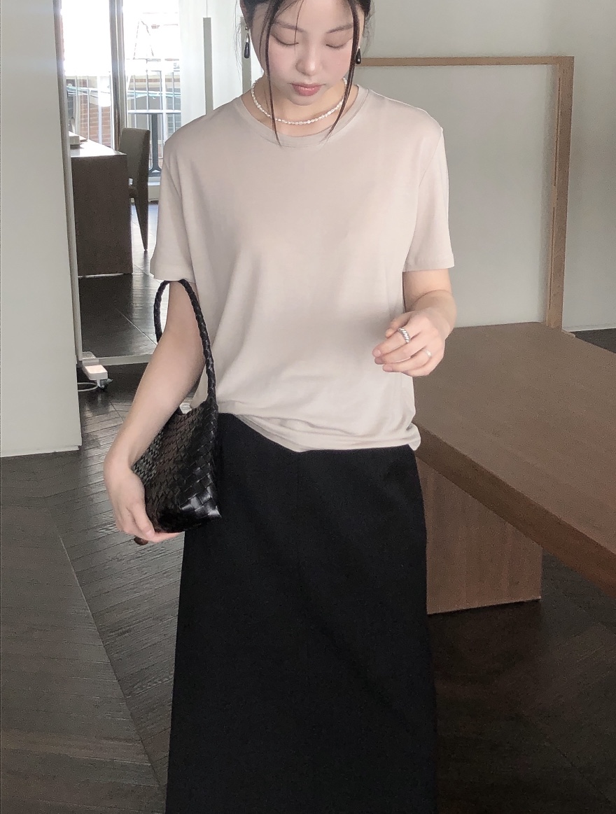 LE BUTTER韓國直郵女裝新款職業25春夏推薦人氣真品T恤天絲LE BUTTERT恤
