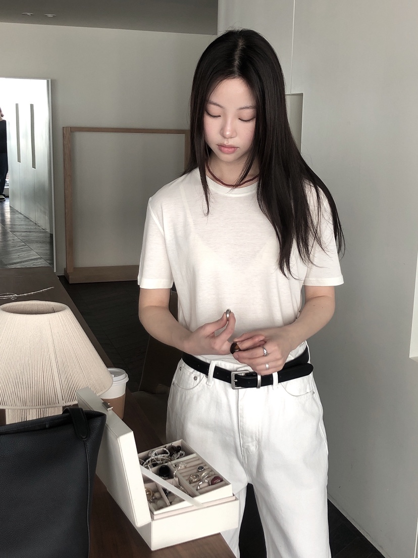 LE BUTTER韓國直郵女裝新款職業25春夏推薦人氣真品T恤天絲LE BUTTERT恤