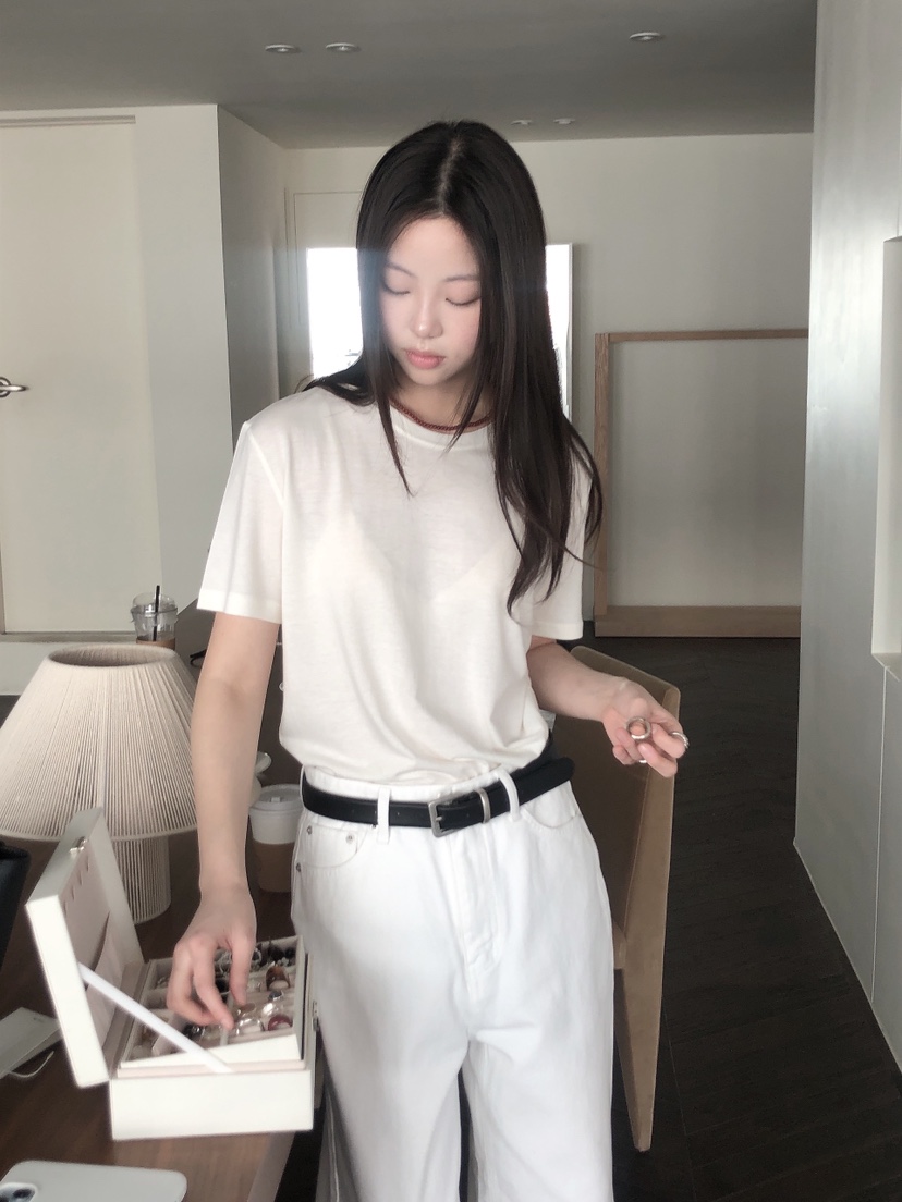 LE BUTTER韓國直郵女裝新款職業25春夏推薦人氣真品T恤天絲LE BUTTERT恤