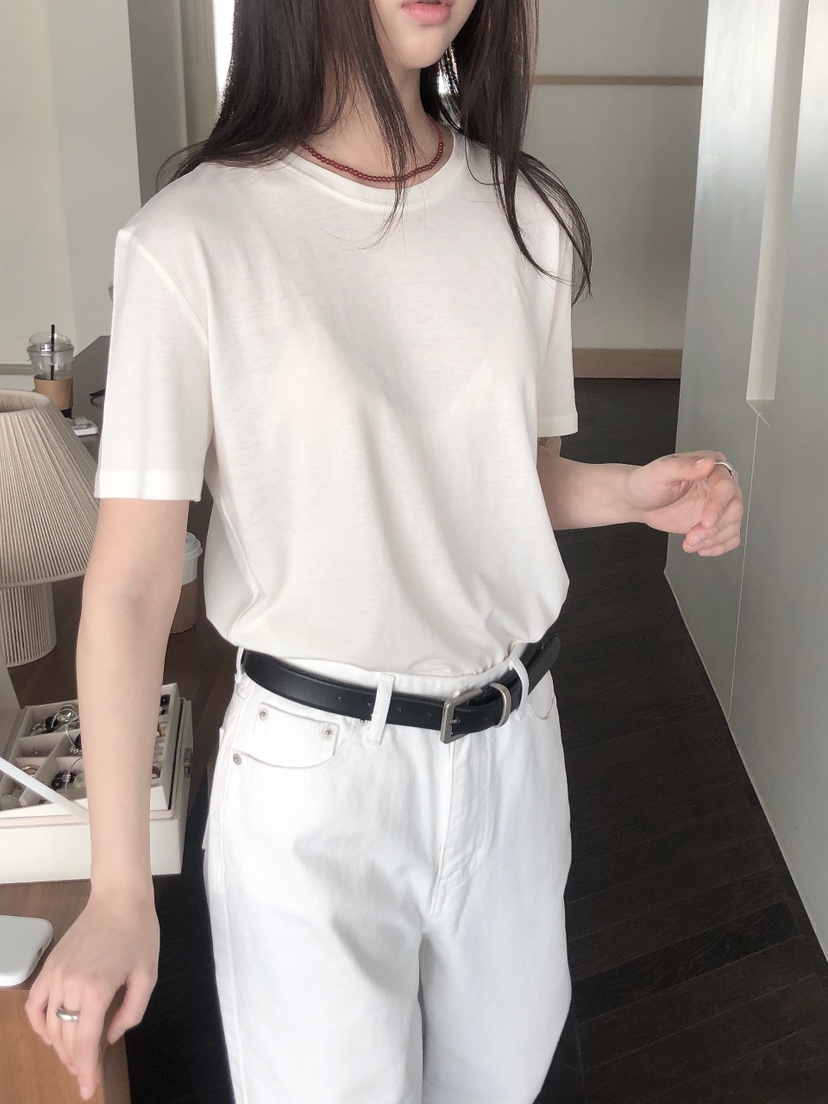 LE BUTTER韓國直郵女裝新款職業25春夏推薦人氣真品T恤天絲LE BUTTERT恤圖色4
