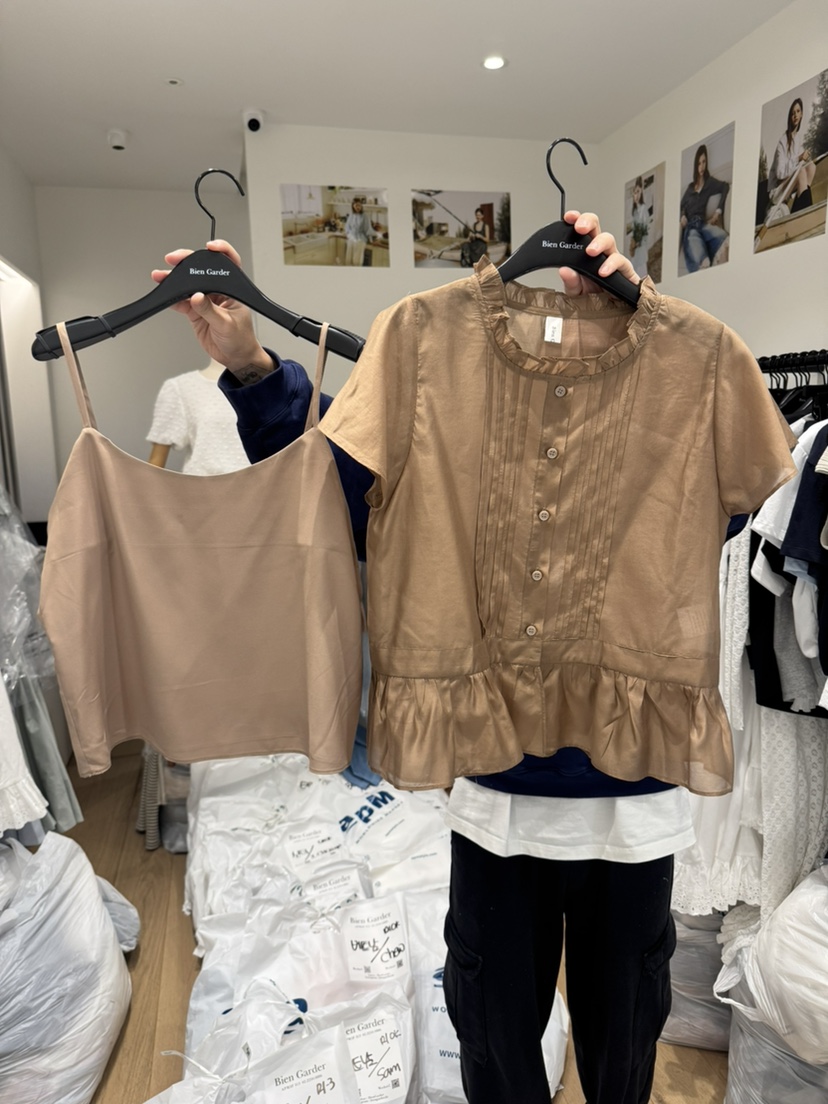 BIEN GARDER韓國代購女士新款職業25春夏休閑時尚襯衫蕾絲衫BIEN GARDER襯衫/蕾絲衫