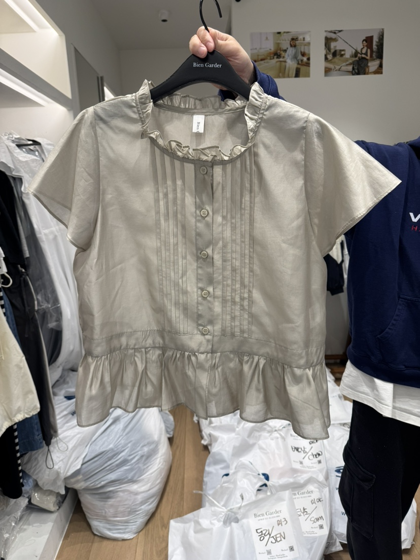 BIEN GARDER韓國代購女士新款職業25春夏休閑時尚襯衫蕾絲衫BIEN GARDER襯衫/蕾絲衫
