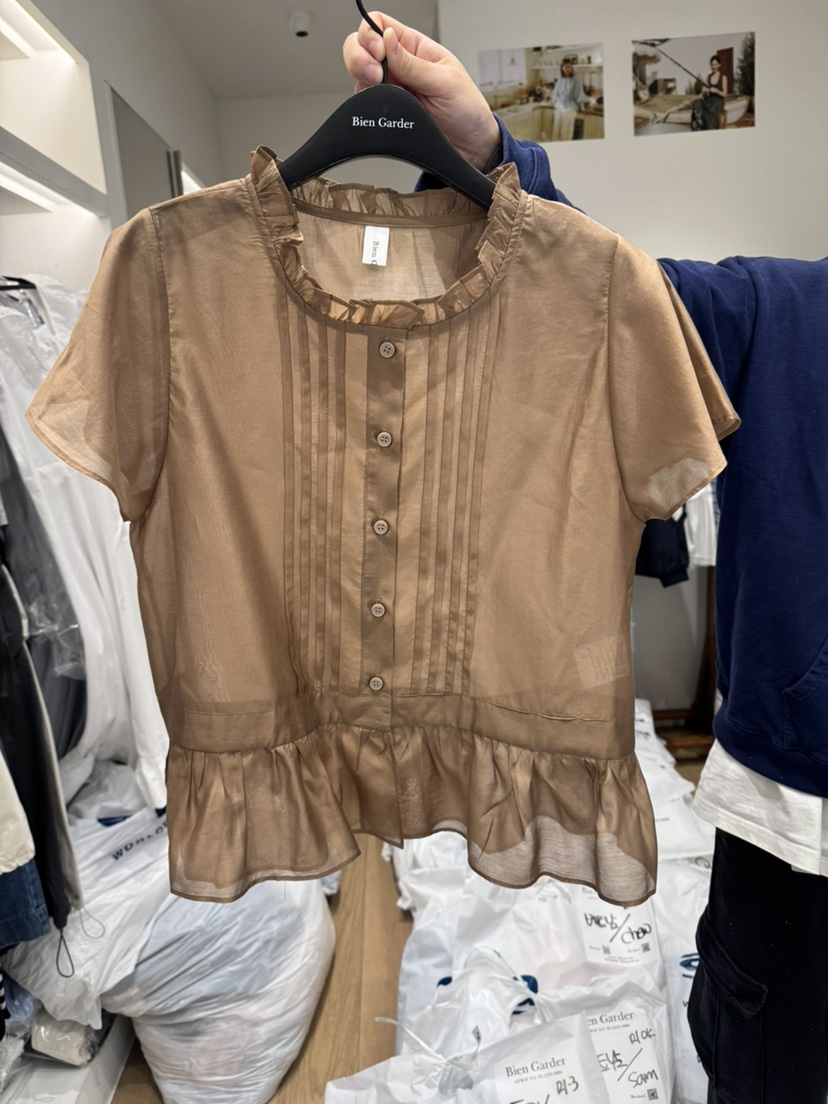 BIEN GARDER韓國代購女士新款職業25春夏休閑時尚襯衫蕾絲衫BIEN GARDER襯衫/蕾絲衫圖色2