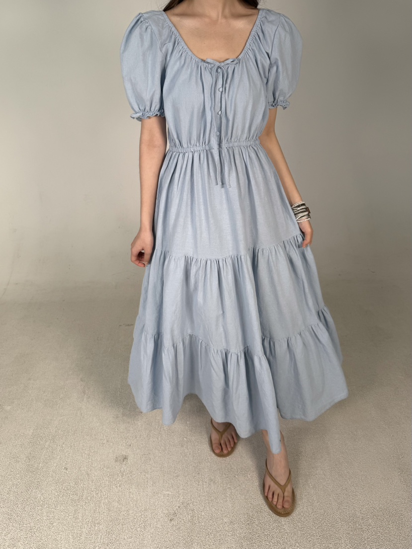 SHIRRING韓國直郵女士新品真品休閑時尚熱賣25春夏推薦連衣裙SHIRRING連衣裙