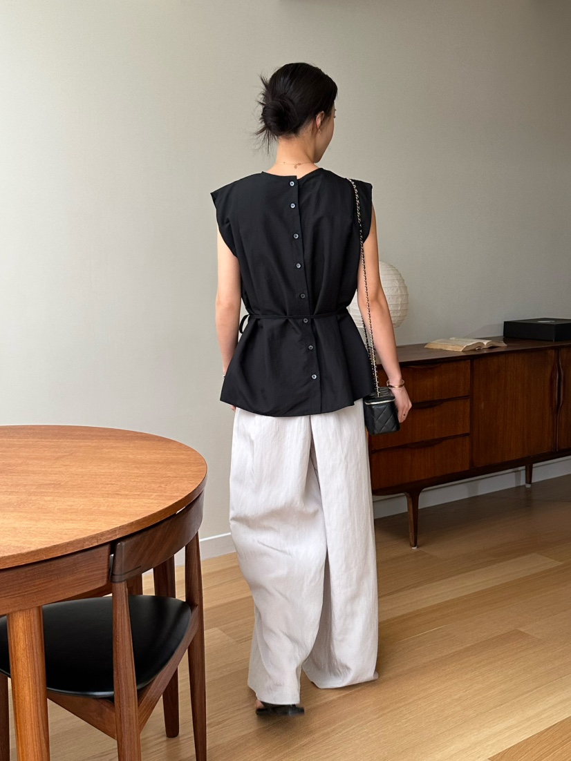 LE VASE東大門直郵女士新品休閑熱賣職業人氣吊帶背心含腰繩LE VASE吊帶/背心