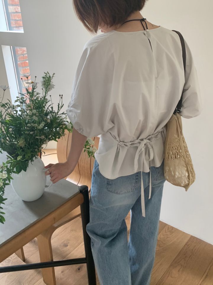 MARE東大門實拍女士新款25春夏休閑人氣襯衫蕾絲衫含腰繩腰帶MARE襯衫/蕾絲衫