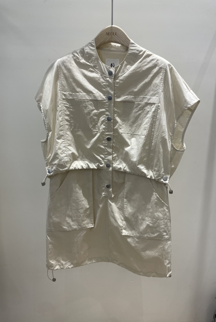 NEOUL東大門代購女裝新款休閑職業熱賣真品時尚推薦25春夏連衣裙NEOUL/ahin雙領標簽連衣裙