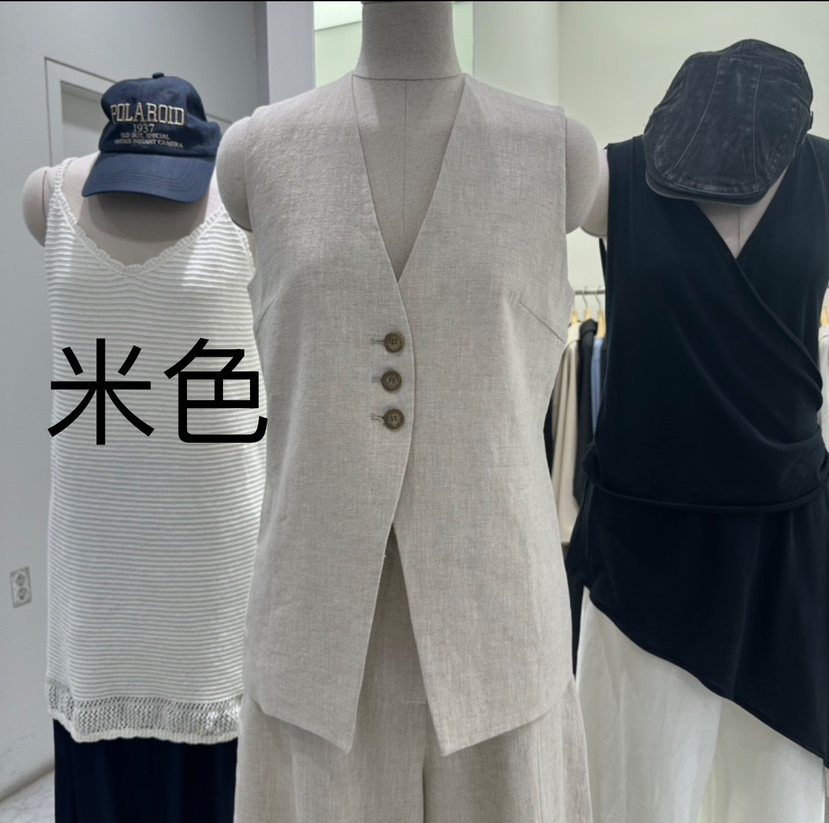 VIVEL東大門直郵女裝新品真品休閑職業人氣熱賣馬甲亞麻長款VIVEL馬甲