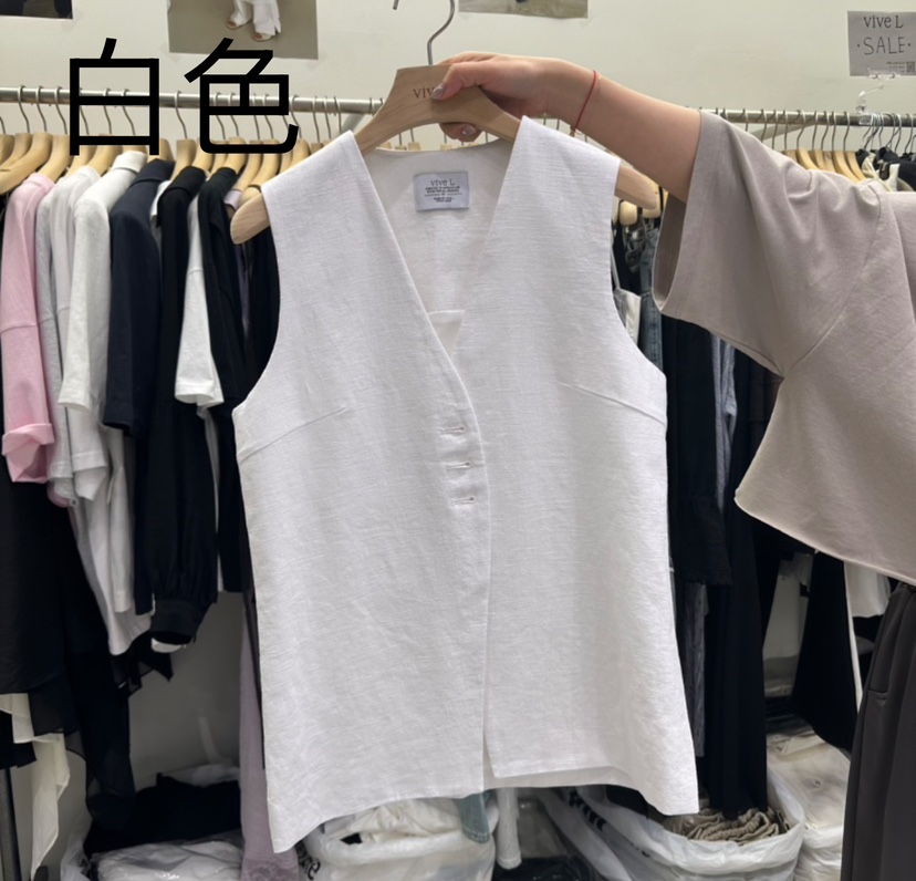 VIVEL東大門直郵女裝新品真品休閑職業人氣熱賣馬甲亞麻長款VIVEL馬甲圖色2