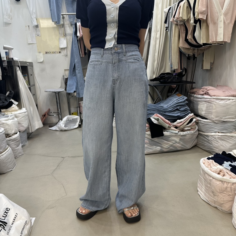 BILLION-L東大門代購女裝新款推薦25春夏時尚人氣牛仔褲亞麻BILLION-L牛仔褲