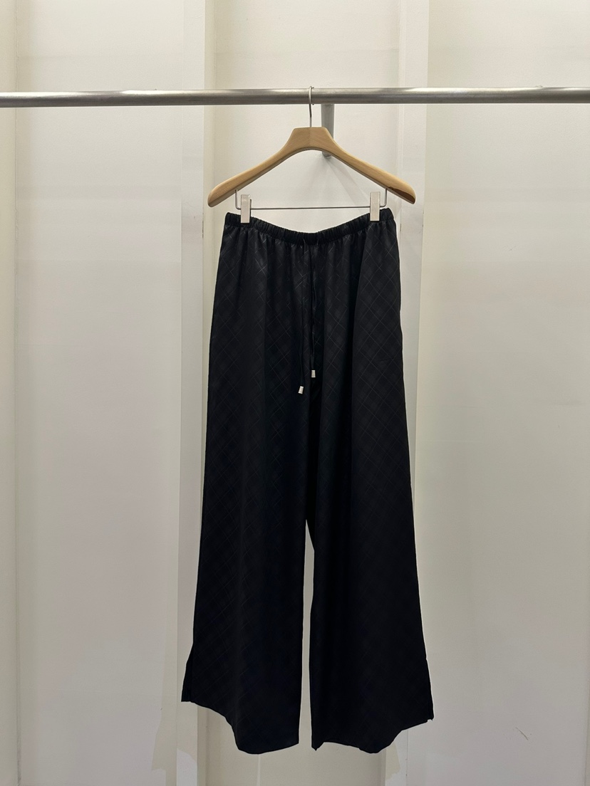 AMON韓國直郵女裝新品人氣25春夏真品職業休閑休閑褲格紋絲綢AMON休閑褲圖色2