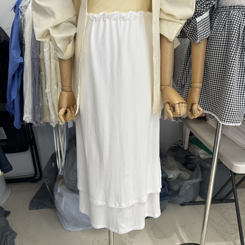 FLORAL韓國代購女裝新款休閑真品25春夏推薦熱賣時尚長裙雙層FLORAL長裙
