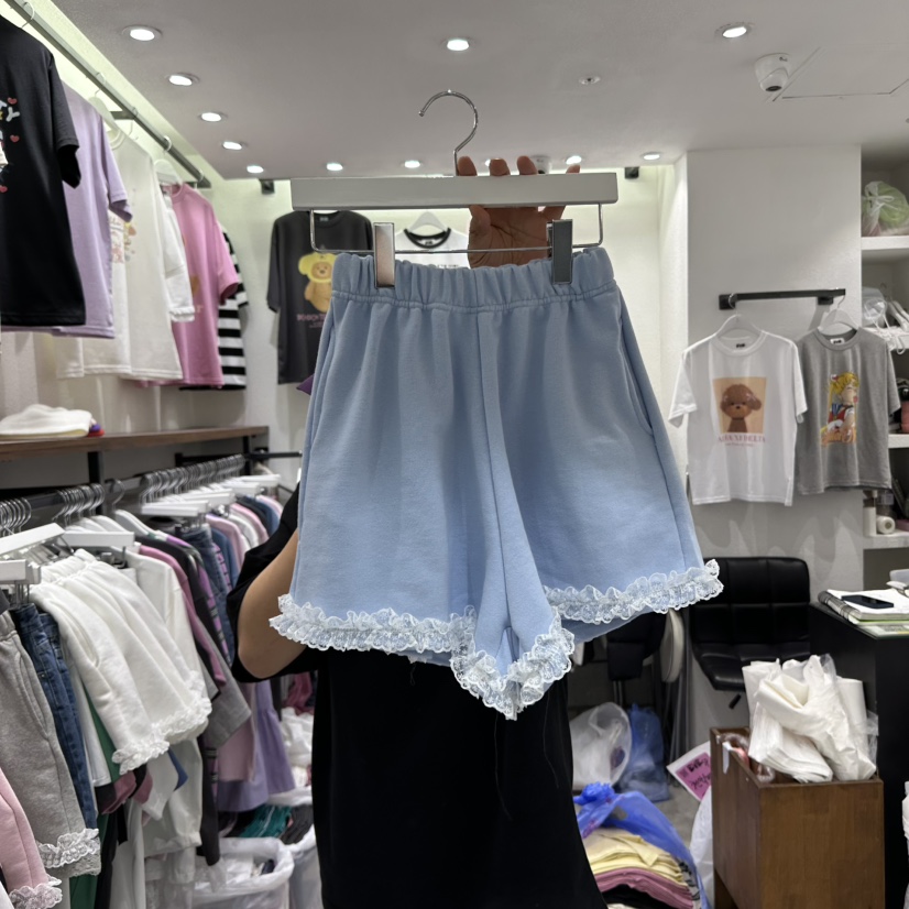 EVE東大門直郵女裝新款休閑人氣25春夏職業真品熱賣短褲荷葉邊EVE短褲圖色3