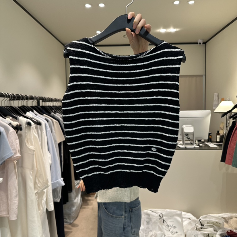 RE STOCK韓國代購女裝新款時尚休閑真品人氣熱賣吊帶背心棉質RE STOCK吊帶/背心圖色3