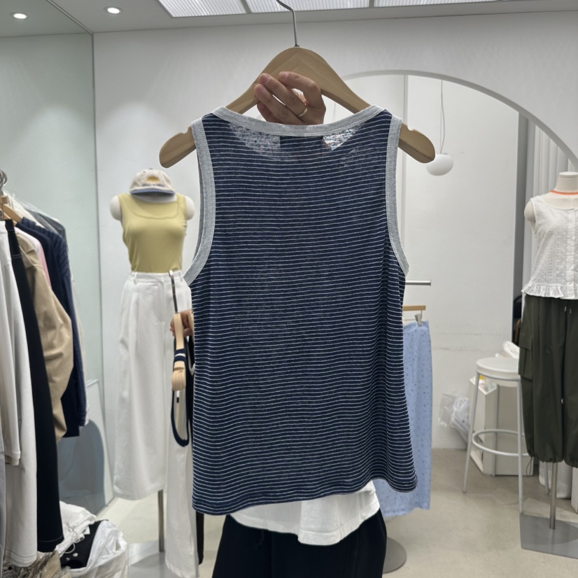 GOLDEN MARKET韓國代購女裝新品人氣熱賣25春夏吊帶背心亞麻GOLDEN MARKET吊帶/背心