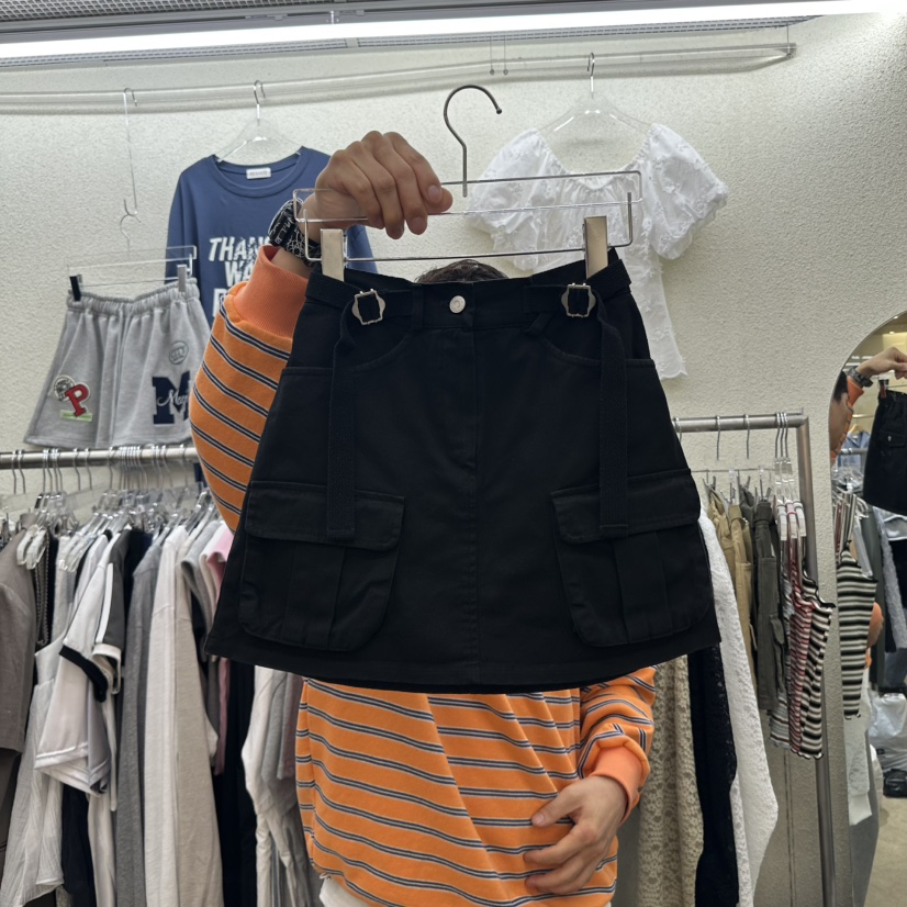 MAGOT東大門代購女裝新款25春夏時尚推薦真品職業熱賣短裙腰帶IIIΛGOT/MAGOT短裙圖色3