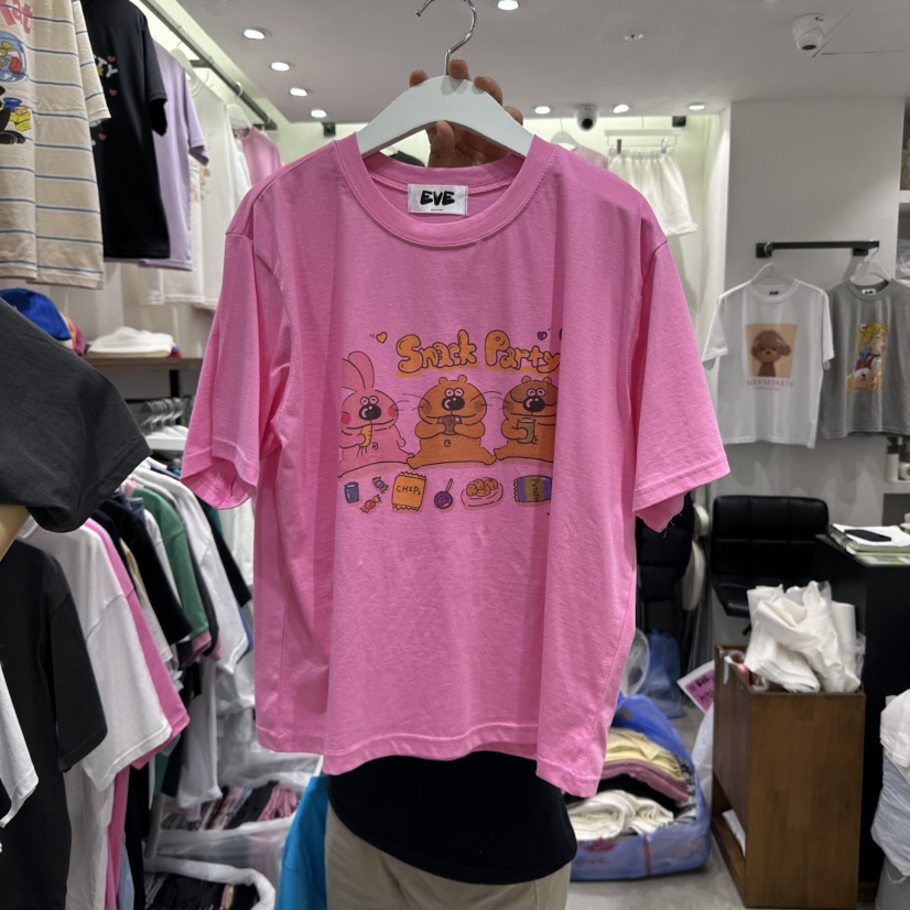 EVE韓國直郵女士新品休閑職業人氣熱賣時尚推薦真品25春夏T恤EVET恤圖色2