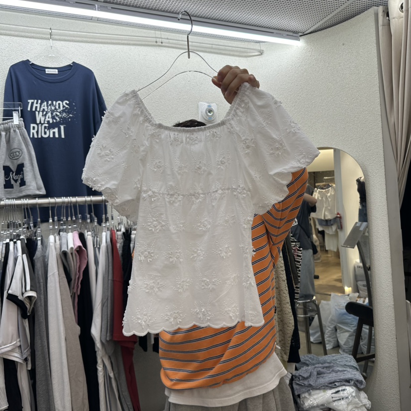 MAGOT東大門實拍女裝新款時尚人氣25春夏推薦襯衫蕾絲衫刺繡IIIΛGOT/MAGOT襯衫/蕾絲衫