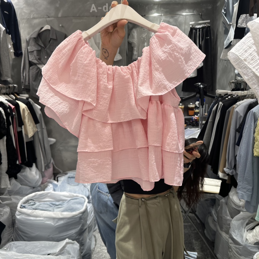 A-DEL東大門直郵女士新品休閑25春夏時尚推薦真品襯衫蕾絲衫A-DEL襯衫/蕾絲衫