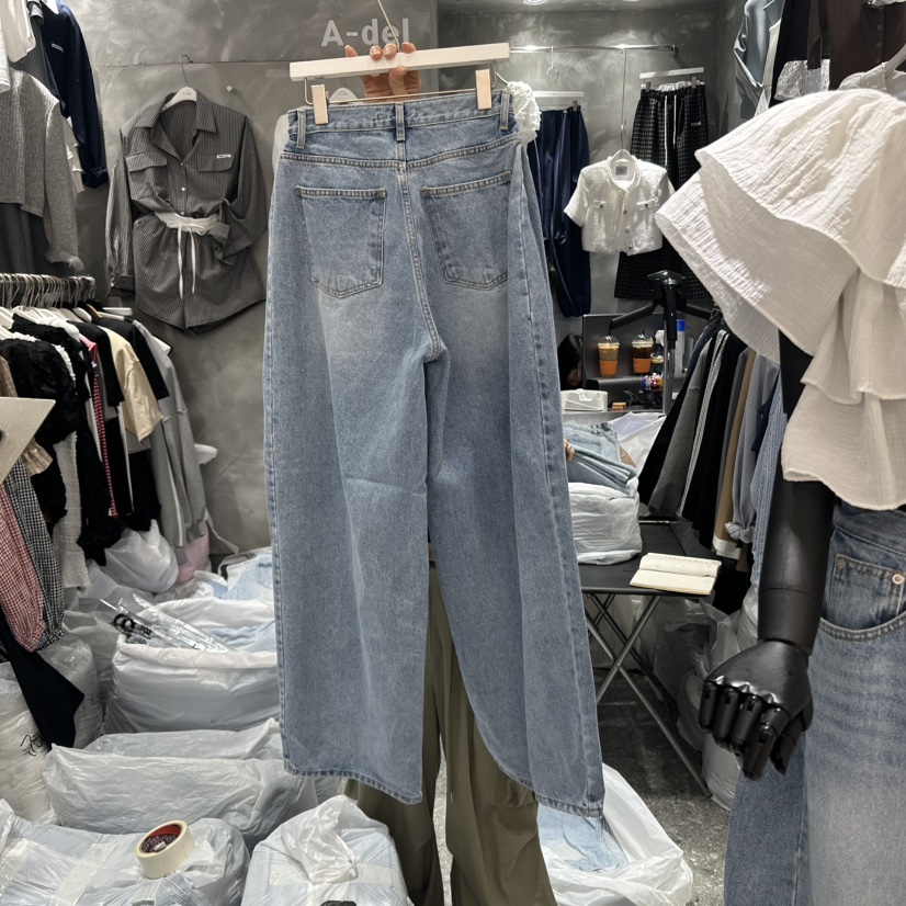 A-DEL韓國代購女裝新款真品推薦職業休閑熱賣25春夏牛仔褲A-DEL牛仔褲