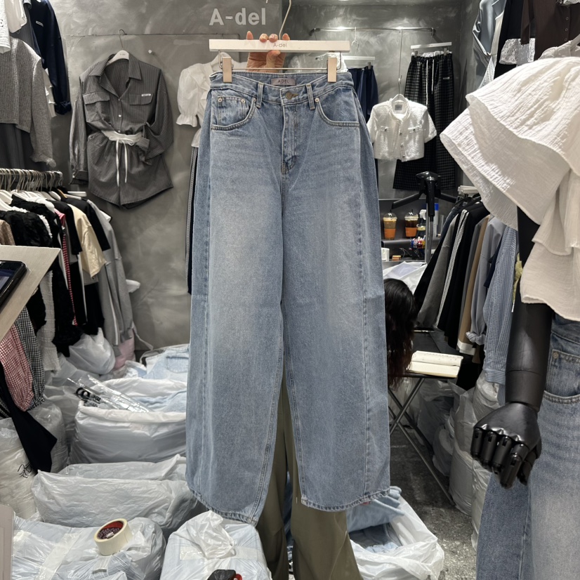 A-DEL韓國代購女裝新款真品推薦職業休閑熱賣25春夏牛仔褲A-DEL牛仔褲