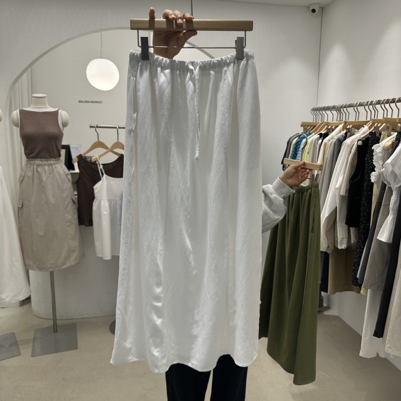 GOLDEN MARKET東大門實拍女士新品熱賣真品職業人氣長裙亞麻GOLDEN MARKET長裙