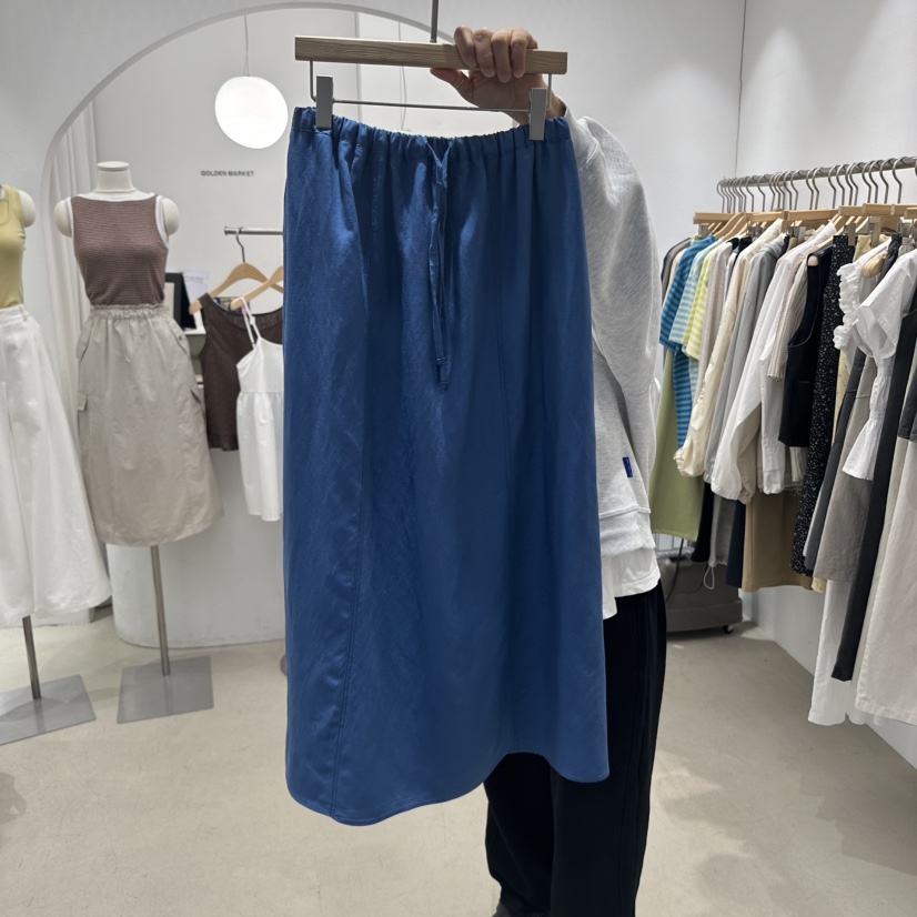 GOLDEN MARKET東大門實拍女士新品熱賣真品職業人氣長裙亞麻GOLDEN MARKET長裙圖色5