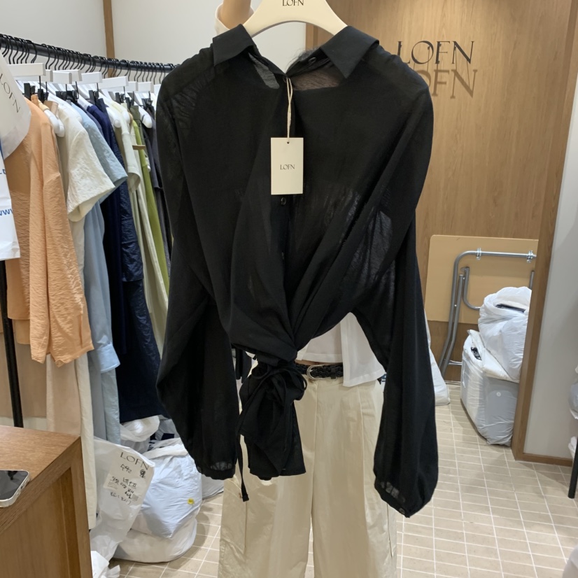 LOFN東大門代購女裝新款時尚休閑25春夏人氣職業襯衫蕾絲衫LOFN襯衫/蕾絲衫圖色2