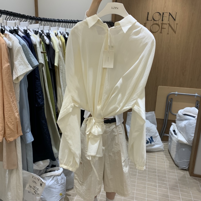 LOFN東大門代購女裝新款時尚休閑25春夏人氣職業襯衫蕾絲衫LOFN襯衫/蕾絲衫圖色3