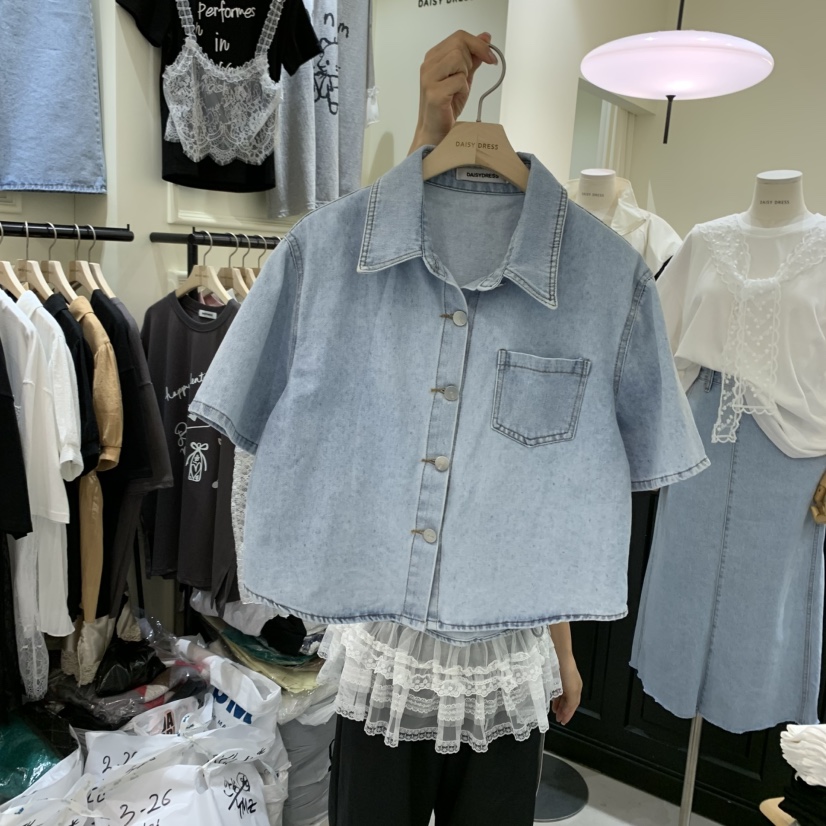 DAISY DRESS東大門代購女士新款人氣職業25春夏襯衫蕾絲衫FIFO襯衫/蕾絲衫圖色1