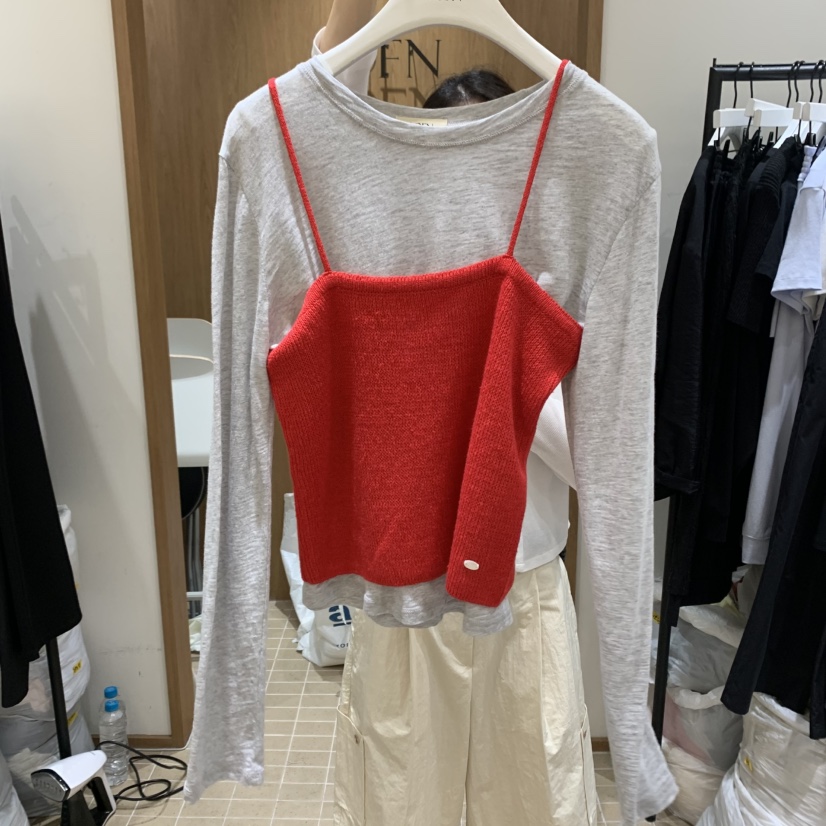 LOFN韓國直郵女裝新款時尚真品熱賣休閑25春夏職業吊帶背心LOFN吊帶/背心圖色2
