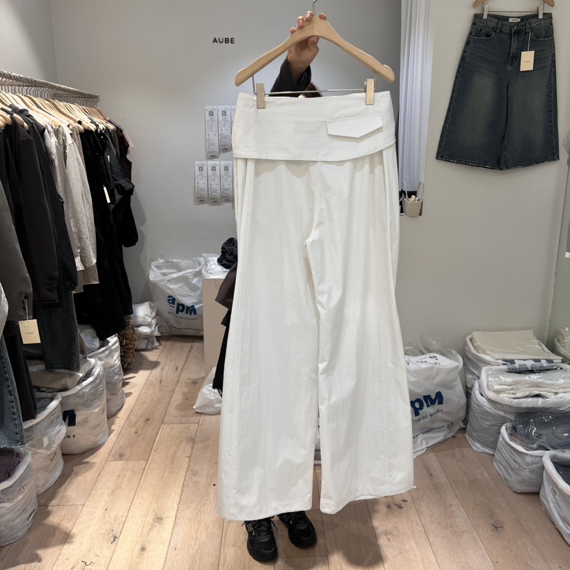 AUBE東大門實拍女裝新品時尚真品人氣休閑25春夏休閑褲含腰帶AUBE休閑褲