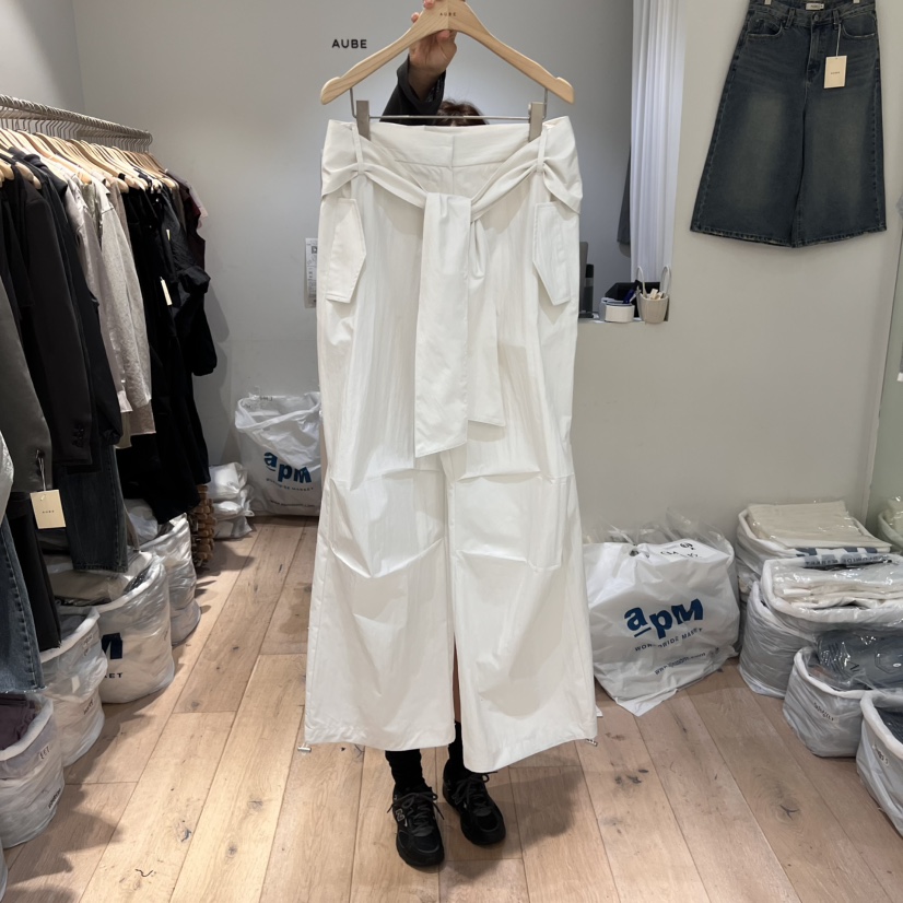 AUBE東大門實拍女裝新品時尚真品人氣休閑25春夏休閑褲含腰帶AUBE休閑褲