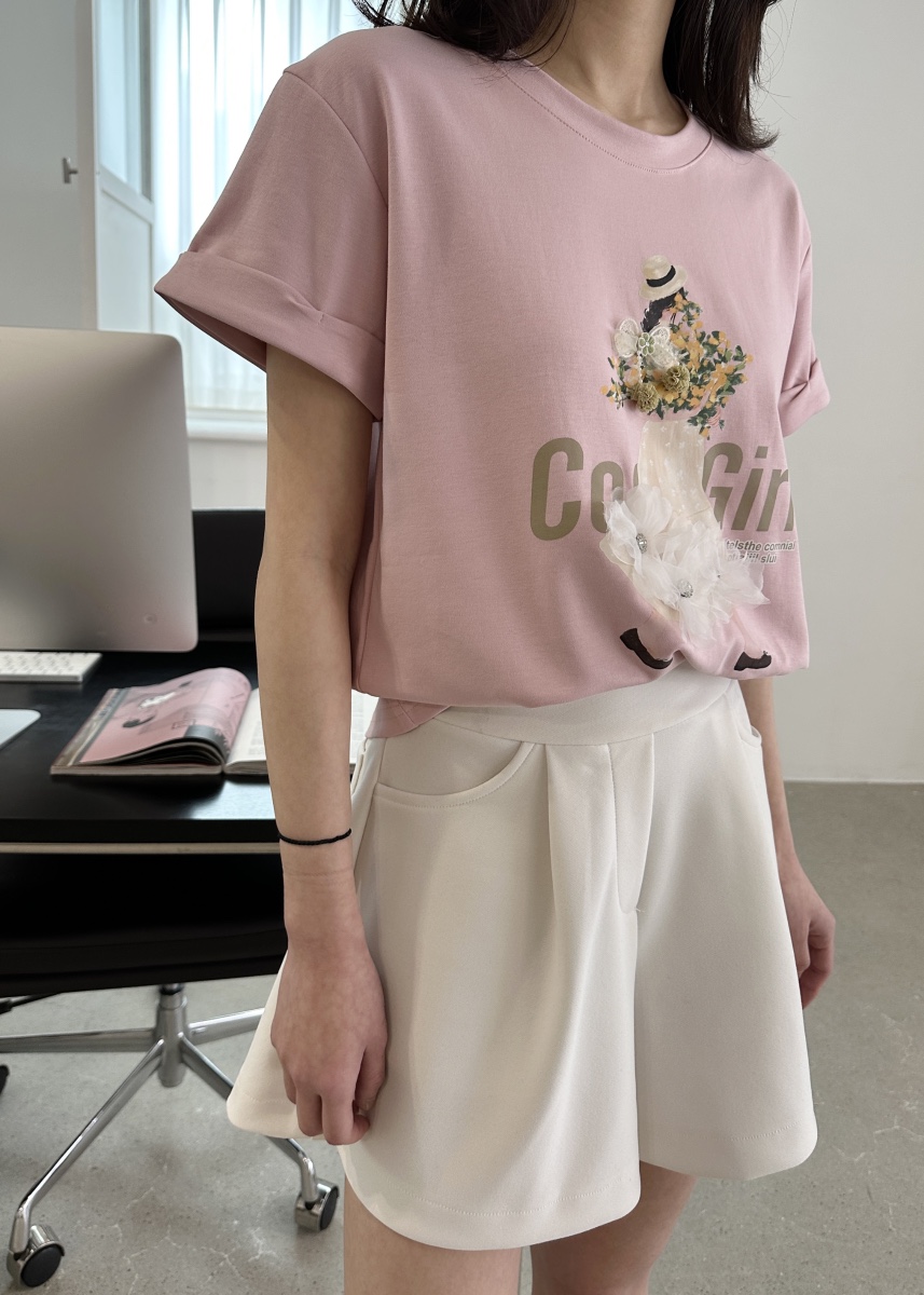 CLASSY-O東大門實拍女裝新款時尚休閑推薦職業真品T恤刺繡CLASSY-OT恤