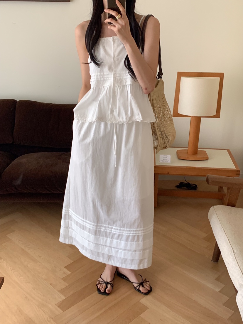 FRILL-T東大門直郵女裝新品休閑職業25春夏熱賣套裝含脖帶FRILL-T套裝