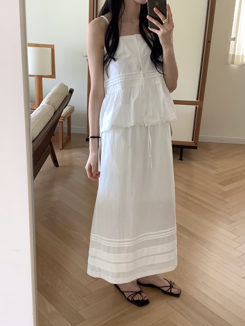 FRILL-T東大門直郵女裝新品休閑職業25春夏熱賣套裝含脖帶FRILL-T套裝