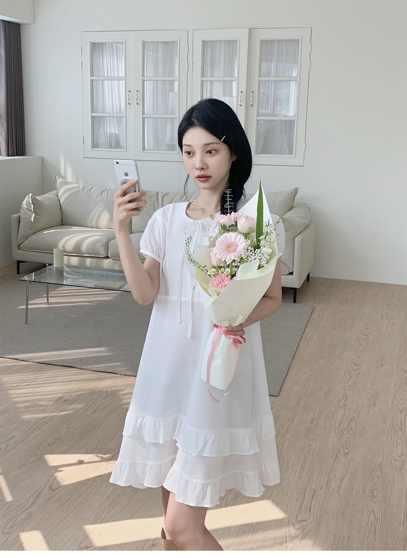 FRILL-T韓國直郵女裝新品熱賣25春夏休閑人氣連衣裙荷葉邊FRILL-T連衣裙