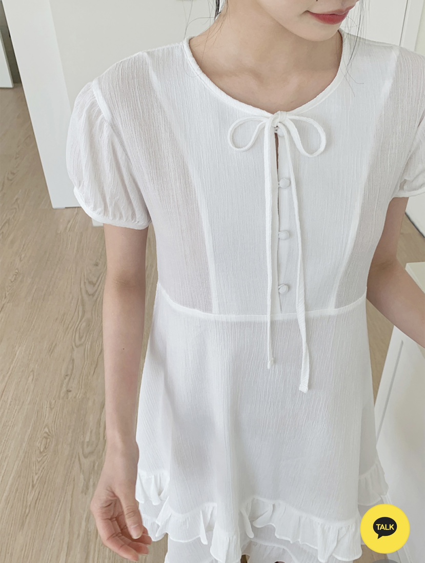 FRILL-T韓國直郵女裝新品熱賣25春夏休閑人氣連衣裙荷葉邊FRILL-T連衣裙