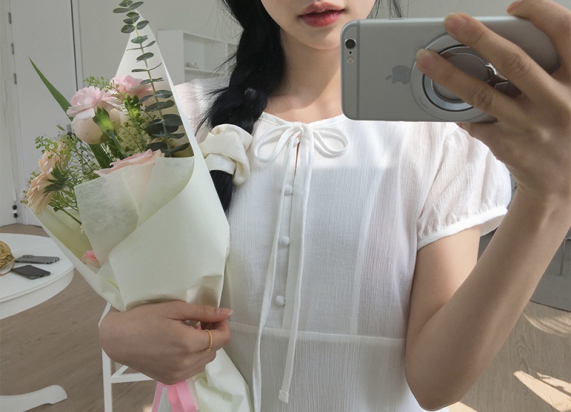FRILL-T韓國直郵女裝新品熱賣25春夏休閑人氣連衣裙荷葉邊FRILL-T連衣裙
