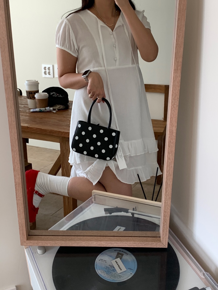 FRILL-T韓國直郵女裝新品熱賣25春夏休閑人氣連衣裙荷葉邊FRILL-T連衣裙