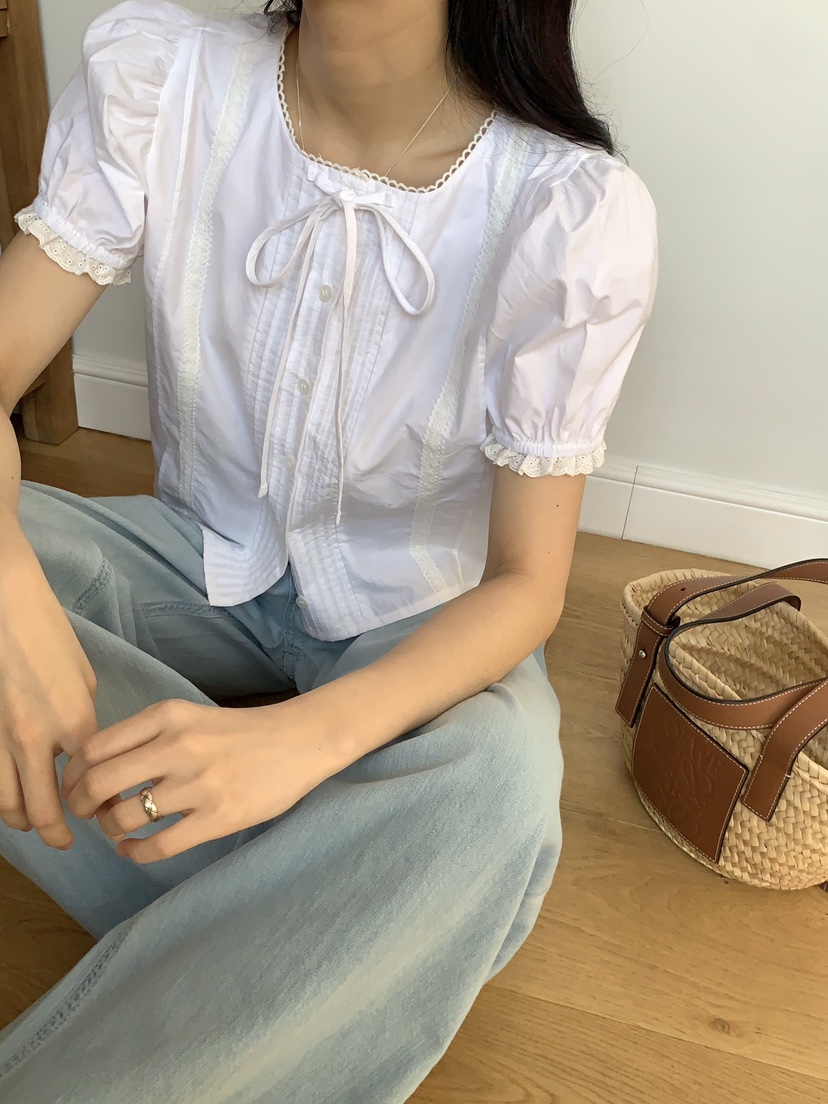 FRILL-T東大門實拍女裝新品熱賣真品休閑25春夏襯衫蕾絲衫FRILL-T襯衫/蕾絲衫