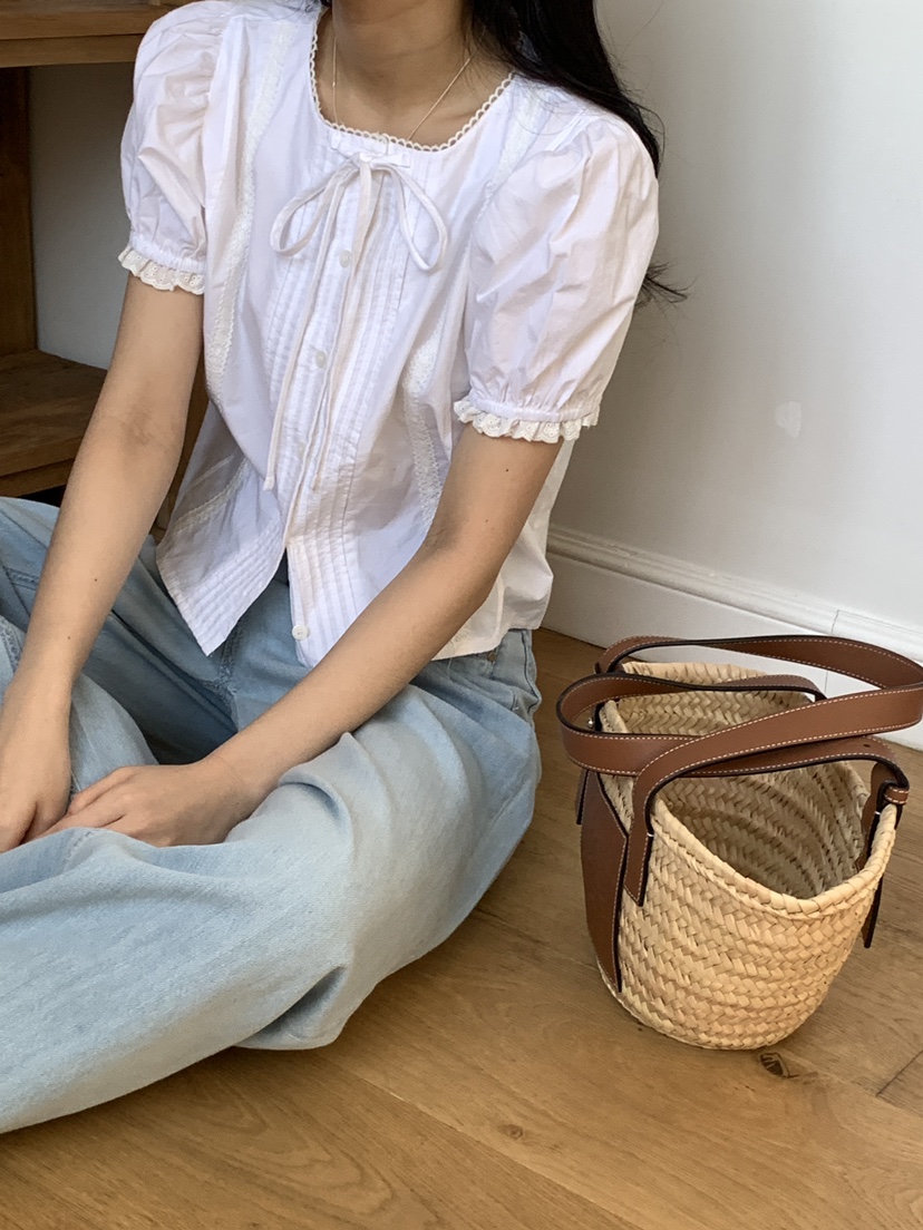 FRILL-T東大門實拍女裝新品熱賣真品休閑25春夏襯衫蕾絲衫FRILL-T襯衫/蕾絲衫