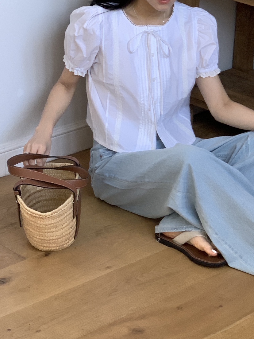 FRILL-T東大門實拍女裝新品熱賣真品休閑25春夏襯衫蕾絲衫FRILL-T襯衫/蕾絲衫