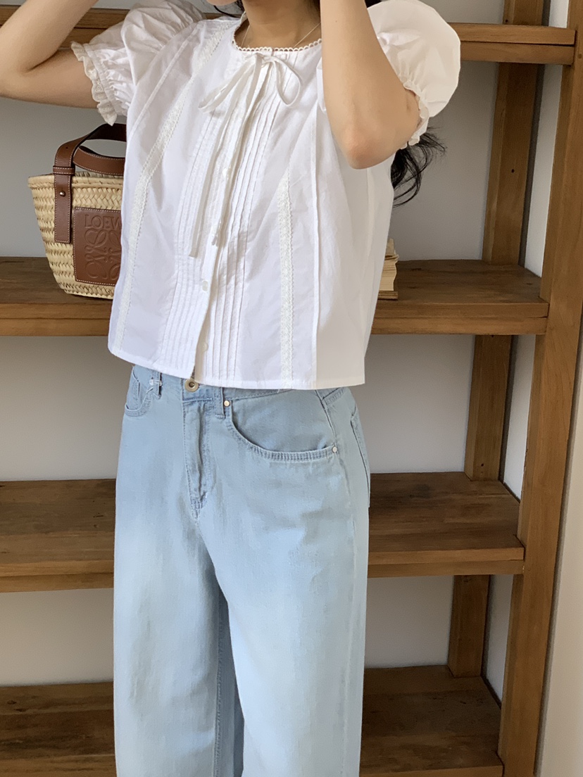 FRILL-T東大門實拍女裝新品熱賣真品休閑25春夏襯衫蕾絲衫FRILL-T襯衫/蕾絲衫