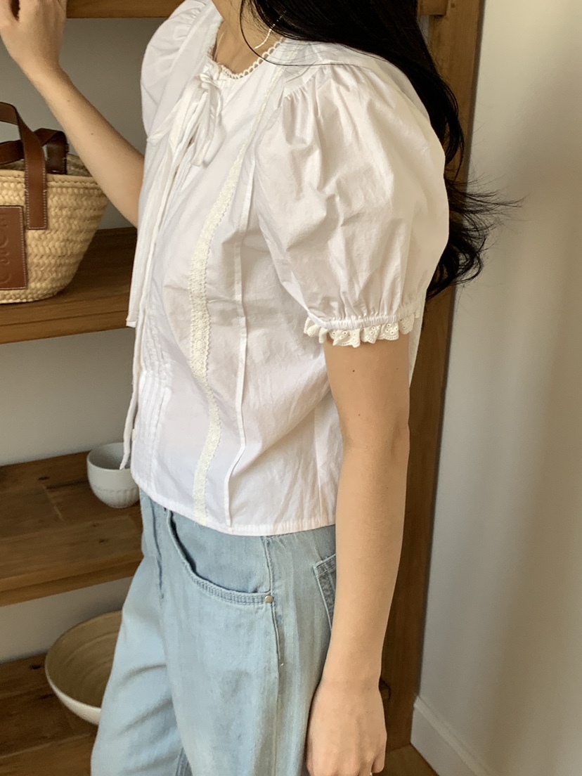 FRILL-T東大門實拍女裝新品熱賣真品休閑25春夏襯衫蕾絲衫FRILL-T襯衫/蕾絲衫