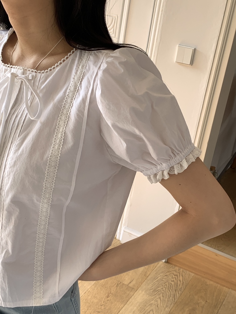 FRILL-T東大門實拍女裝新品熱賣真品休閑25春夏襯衫蕾絲衫FRILL-T襯衫/蕾絲衫
